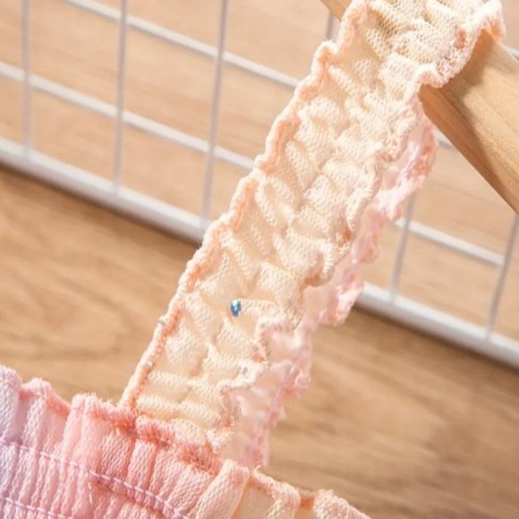 Rainbow Pastel Striped Girls Sleeveless Smocked Glitter Tulle Dress - Picture 2 of 5